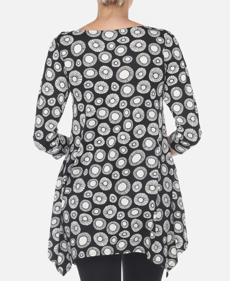 Women's Printed Geometric Circle Tunic Top