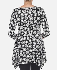 Women's Printed Geometric Circle Tunic Top