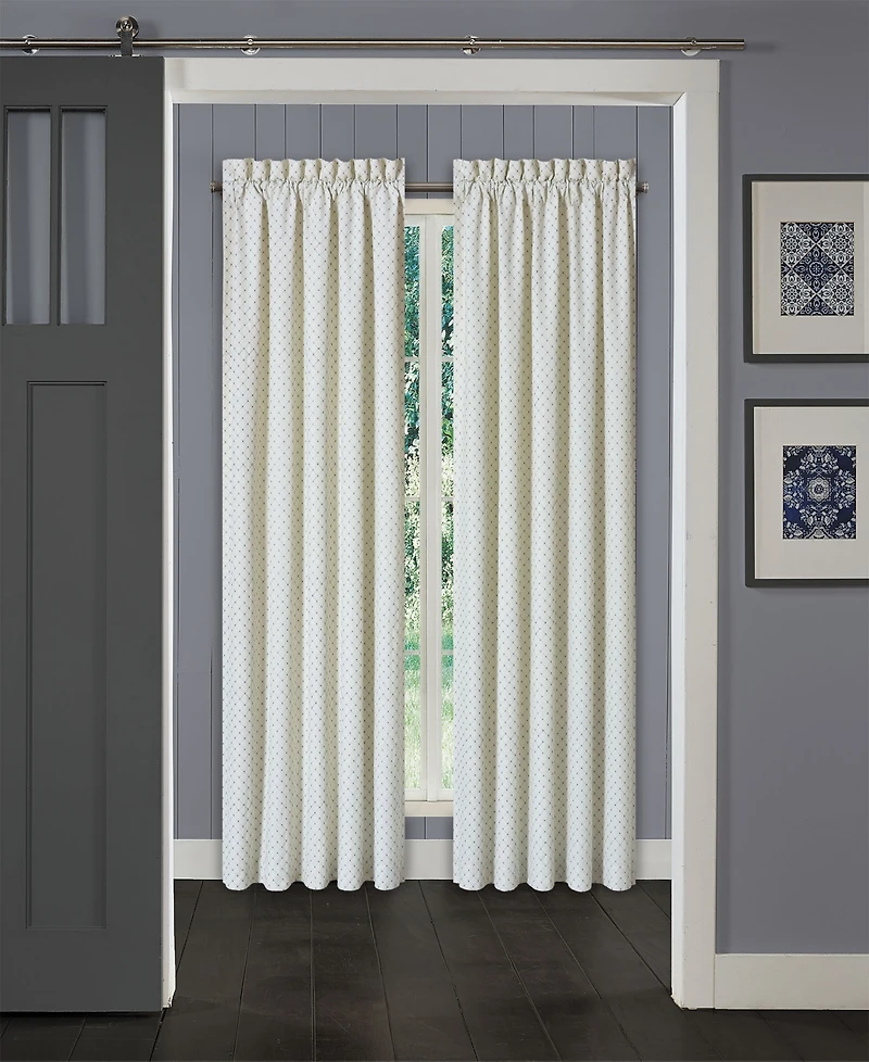 J Queen New York Blue Garden Window Panel Pair, 50" x 84"