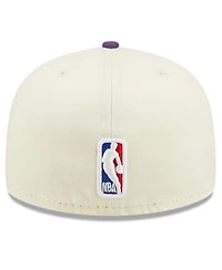 Men's New Era Cream, Purple Los Angeles Lakers 2022 Nba Draft 59FIFTY Fitted Hat