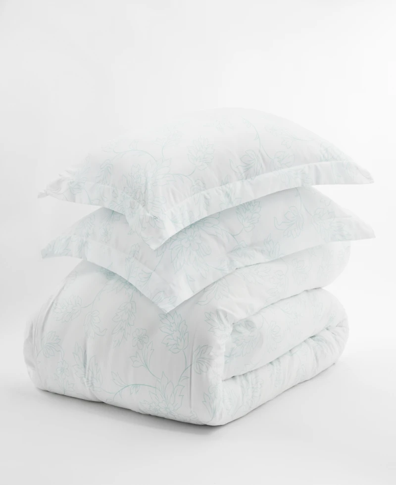 ienjoy Home Floral Pattern 3 Piece Duvet Cover Set, King/California King