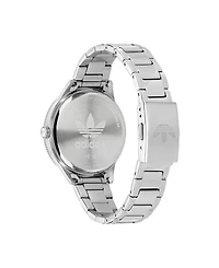adidas Unisex Three Hand Edition Three Small Silver-Tone Stainless Steel Bracelet Watch 36mm