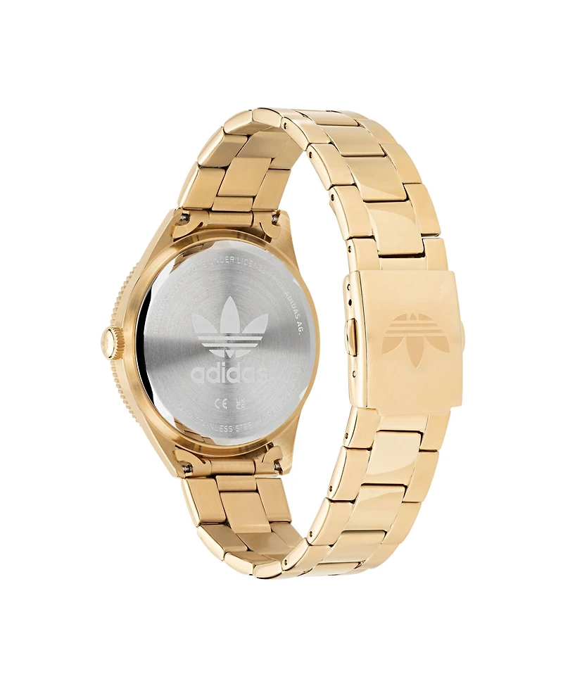 adidas Unisex Three Hand Edition Three Gold-Tone Stainless Steel Bracelet Watch 41mm