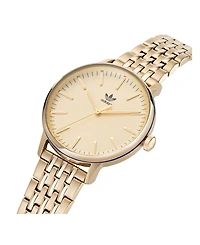 adidas Unisex Three Hand Code One Gold-Tone Stainless Steel Bracelet Watch 38mm