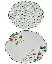 Winterberry Holiday Platters, Set of 2
