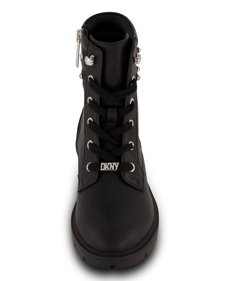 Dkny Big Girls Stassi Stone Crystal Stud Collar Moto Boots