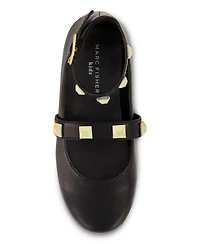 Marc Fisher Big Girls Ankle Strap Pyramid Stud Ballet Flats