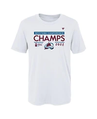 Preschool Fanatics White Colorado Avalanche 2022 Western Conference Champions Locker Room T-shirt