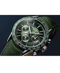 Raymond Weil Men's Swiss Automatic Chronograph Freelancer Green Leather Strap Watch 43.5mm