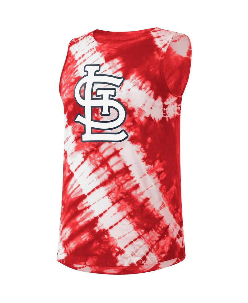 Women's Touch Red St. Louis Cardinals Money Ball Tie-Dye Tank Top