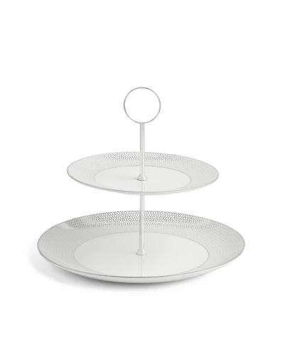 Wedgwood Gio Platinum Cake Stand, 2 Tier