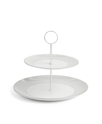 Wedgwood Gio Platinum Cake Stand, 2 Tier