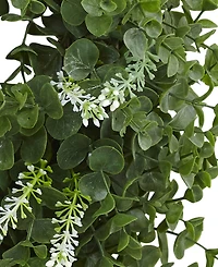 Nearly Natural 18" Eucalyptus Double Ring Wreath w/ Twig Base