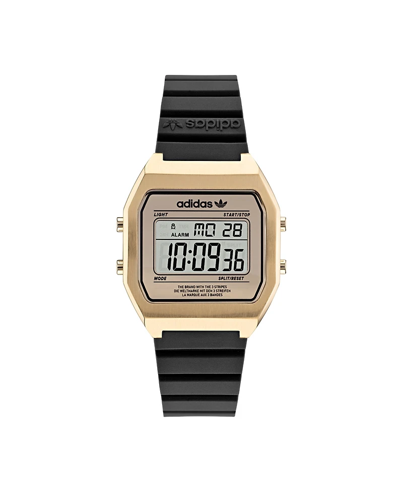 adidas Unisex Digital Two Black Resin Strap Watch 36mm