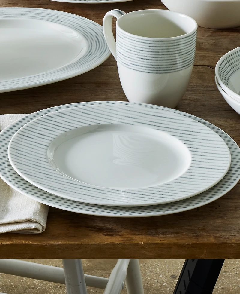 Noritake Hammock Stripes Rim Salad Plates, Set of 4