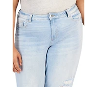 Celebrity Pink Trendy Plus Distressed Girlfriend Jeans