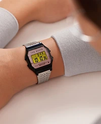 Ted Baker Unisex Ted 80's Silver-Tone Stainless Steel Bracelet Watch 35.5mm