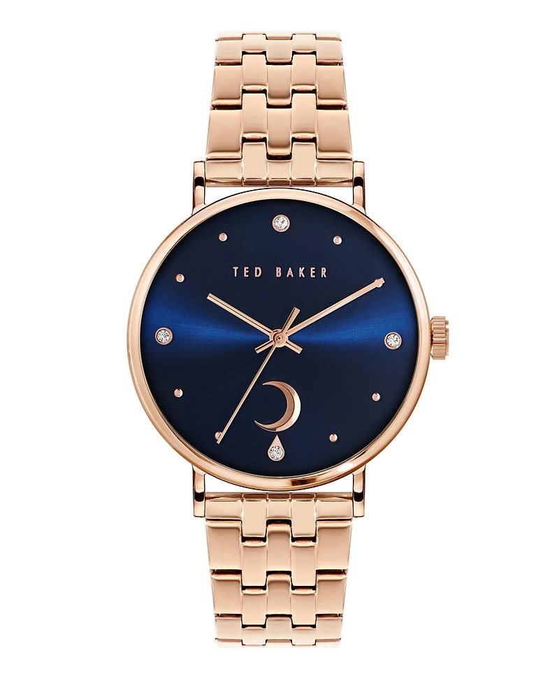 Ted Baker Women's Phylipa Moon Rose Gold-Tone Stainless Steel Bracelet Watch 37mm