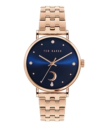 Ted Baker Women's Phylipa Moon Rose Gold-Tone Stainless Steel Bracelet Watch 37mm