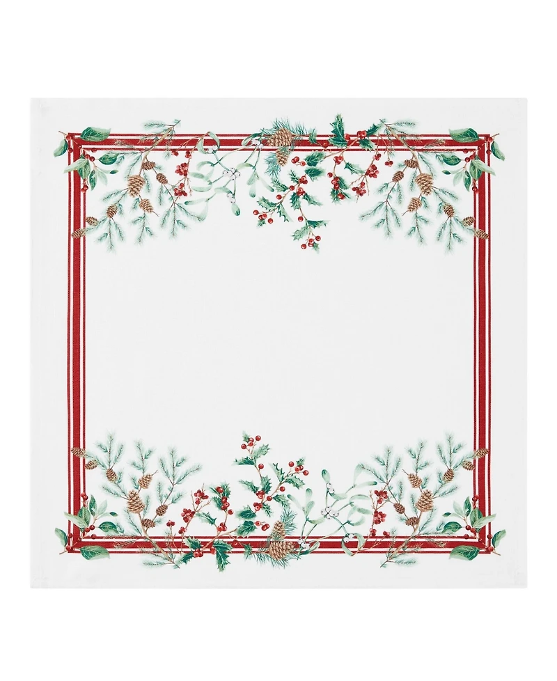 Elrene Winter Holiday Berry Fabric 4 Piece Napkin Set, 17" x 17"