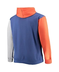 Men's Fanatics Royal, Orange New York Knicks Big and Tall Double Contrast Pullover Hoodie