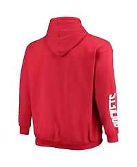 Men's Fanatics Red Houston Rockets Big and Tall Team Wordmark Pullover Hoodie