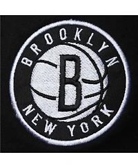Men's Black, White Brooklyn Nets Big and Tall Contrast Stitch Knit Shorts