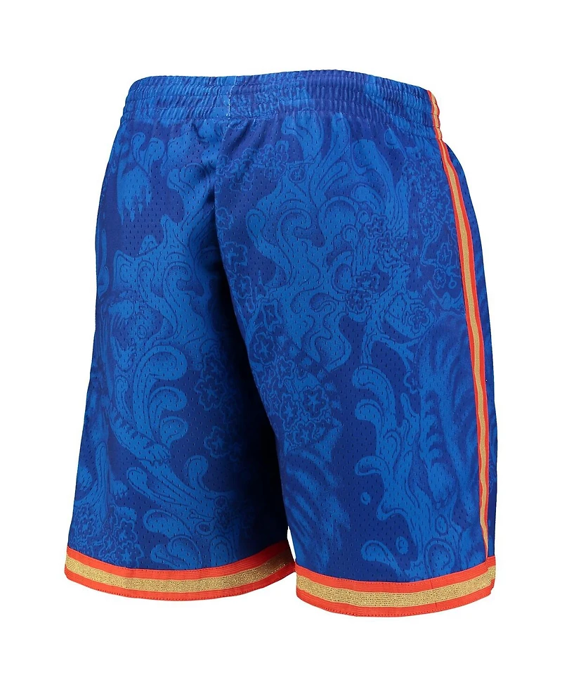 Men's Mitchell & Ness Blue New York Knicks Hardwood Classics Lunar Year Swingman Shorts