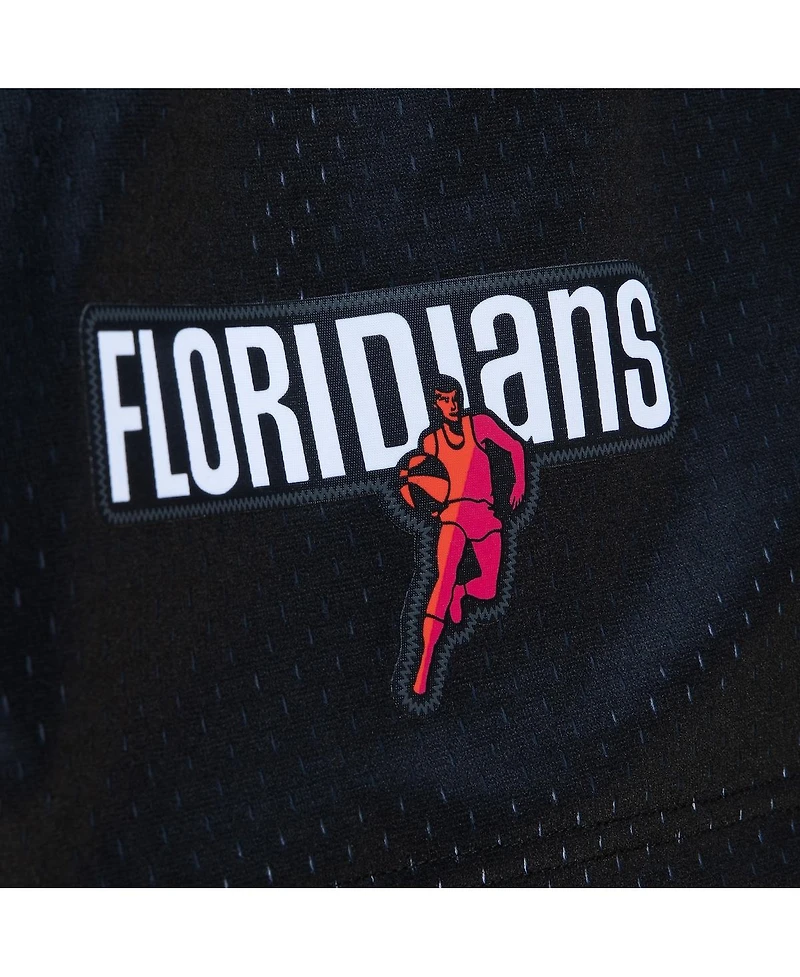 Men's Mitchell & Ness Pink, Black Miami Heat 2005/06 Hardwood Classics Fadeaway Reload 3.0 Swingman Shorts
