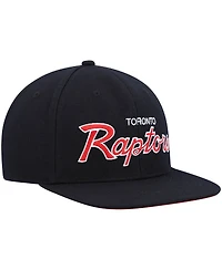 Men's Mitchell & Ness Black Toronto Raptors Hardwood Classics Script 2.0 Snapback Hat