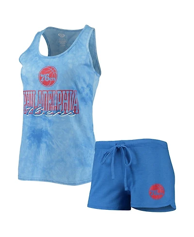 Women's Concepts Sport Royal Philadelphia 76Ers Billboard Racerback Tank Top and Shorts Sleep Set