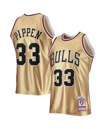 Men's Mitchell & Ness Scottie Pippen Gold Chicago Bulls 75th Anniversary 1997-98 Hardwood Classics Swingman Jersey
