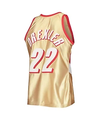 Men's Mitchell & Ness Clyde Drexler Gold Portland Trail Blazers 75th Anniversary 1991-92 Hardwood Classics Swingman Jersey