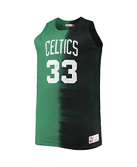 Men's Mitchell & Ness Larry Bird Black and Kelly Green Boston Celtics Profile Tie-Dye Player Tank Top