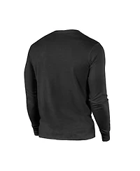 Men's Majestic Threads Black Brooklyn Nets City and State Tri-Blend Long Sleeve T-shirt