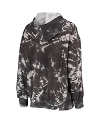 Women's Majestic Threads Black Phoenix Suns Burble Tie-Dye Tri-Blend Pullover Hoodie