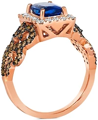 Le Vian Blueberry Tanzanite (1-1/4 ct. t.w.) & Diamond (3/4 ct. t.w.) Braided Halo Ring in 14k Rose Gold