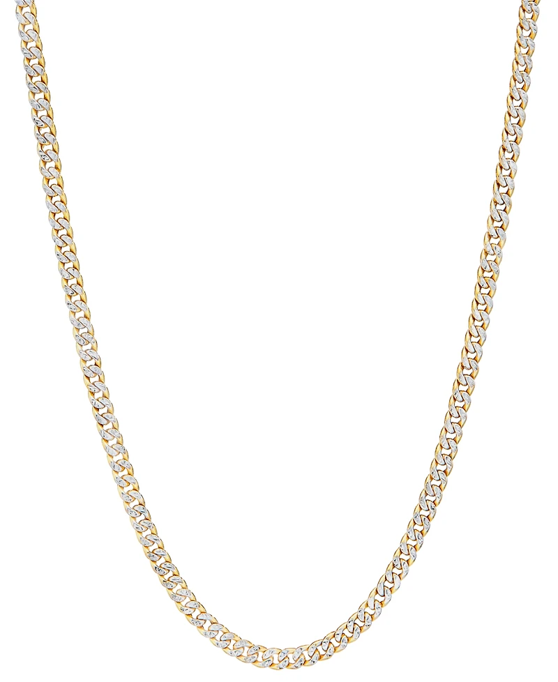 Double-Sided Cuban Link 20" Chain Necklace (4.5mm) in 10k Two-Tone Gold