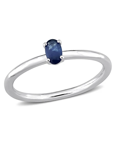 Oval Sapphire (1/3 ct. t.w.) Stackable Ring 10k White Gold
