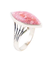 Barse Sunset Bronze and Genuine Orange Sponge Coral Ring
