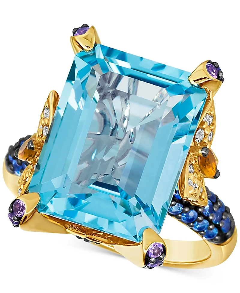 Le Vian Crazy Collection Multi-Gemstone (12-7/8 ct. t.w.) & Vanilla Diamond (1/5 ct. t.w.) Statement Ring in 14k Gold