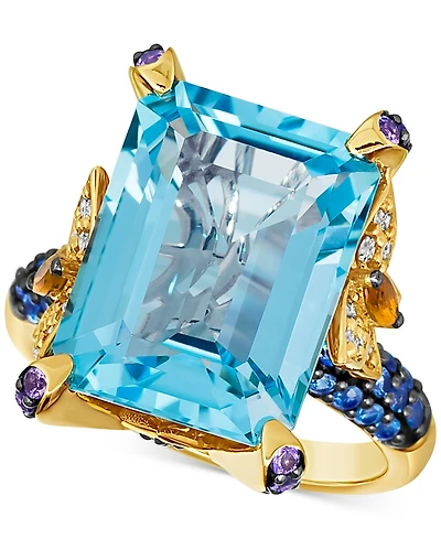 Le Vian Crazy Collection Multi-Gemstone (12-7/8 ct. t.w.) & Vanilla Diamond (1/5 ct. t.w.) Statement Ring in 14k Gold
