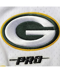 Men's Pro Standard White, Black Green Bay Packers Mesh Shorts