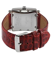 Gevril Women's Avenue of Americas Mini Swiss Quartz Italian Red Leather Strap Watch 32mm