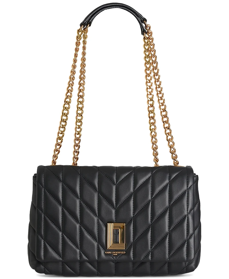 Karl Lagerfeld Paris Lafayette Medium Leather Shoulder Bag