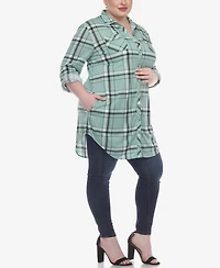 White Mark Plus Plaid Tunic Top