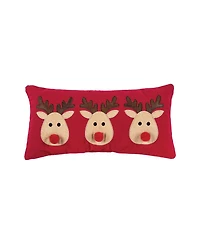 C&F Home 10" x 20" Reindeer Games Applique Christmas Holiday Throw Pillow