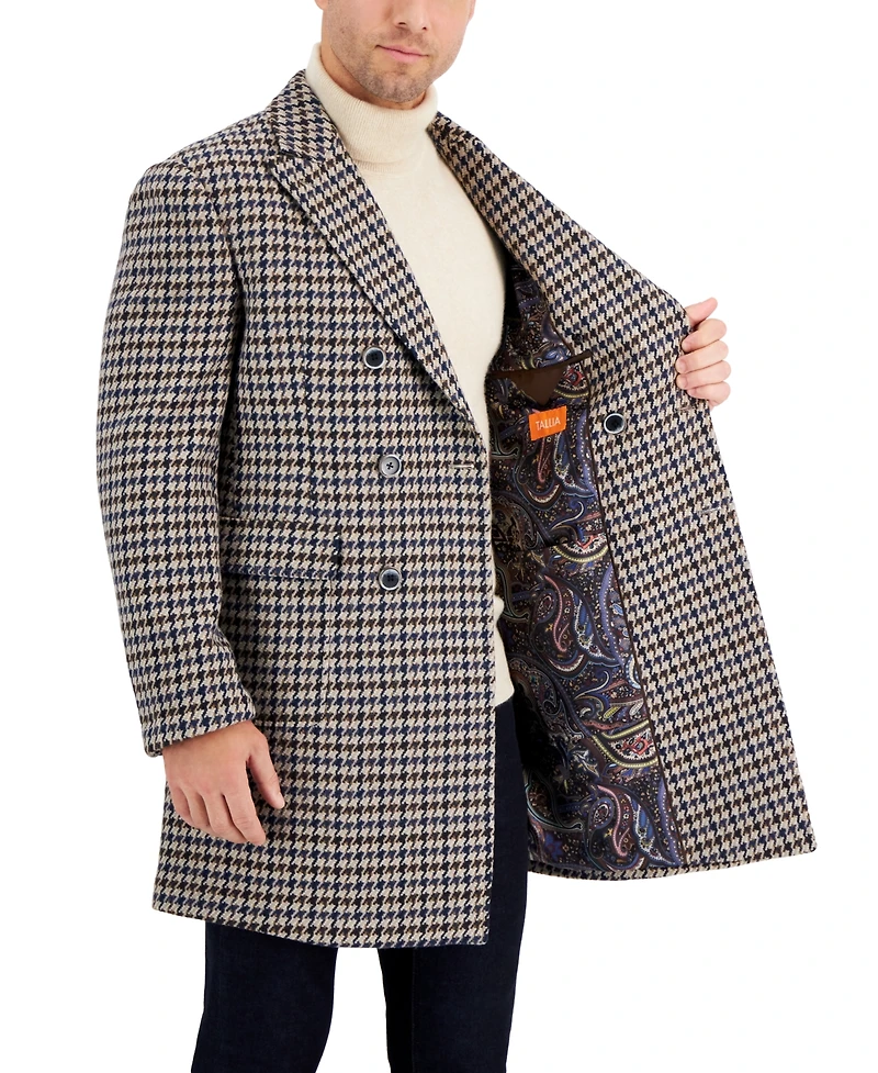 Tallia Men's Wool Slim-Fit Double-Breasted Overcoat