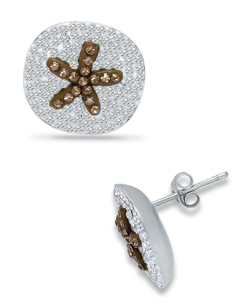 Giani Bernini Crystal Sand Dollar Sterling Silver Stud Earrings
