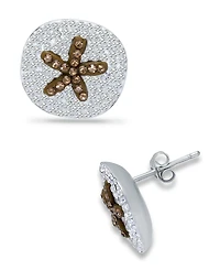 Giani Bernini Crystal Sand Dollar Sterling Silver Stud Earrings